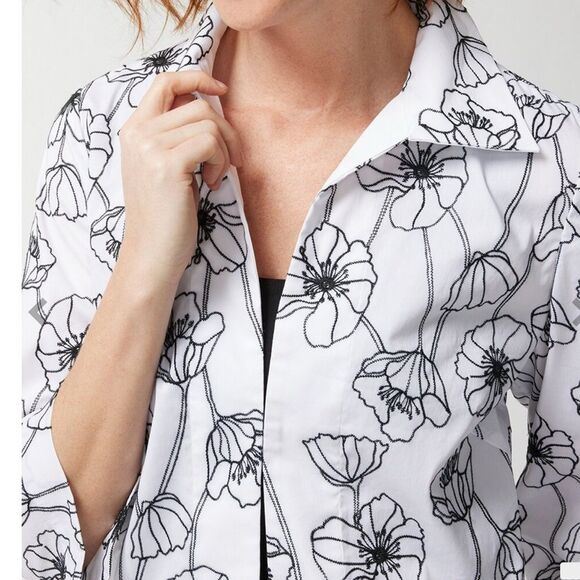 Chico’s Embroidered Swing Jacket Size large - Picture 7 of 9